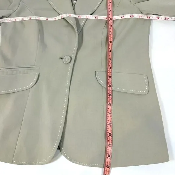 Cabi Women 6 Jacket 8 Pants Suit Gray Greige Stitching Professional Career - Picture 7 of 14